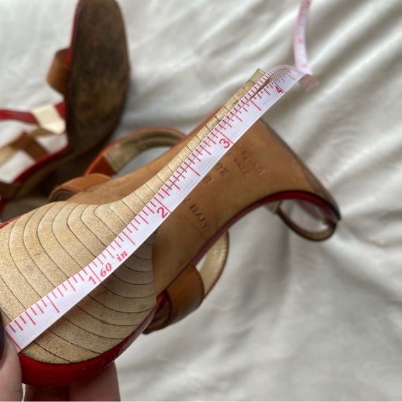 Kate Spade Red and Brown Heels with T-Strap Design - Picture 14 of 14